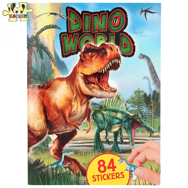 Dino World Bloc de Adhesivos en Relieve