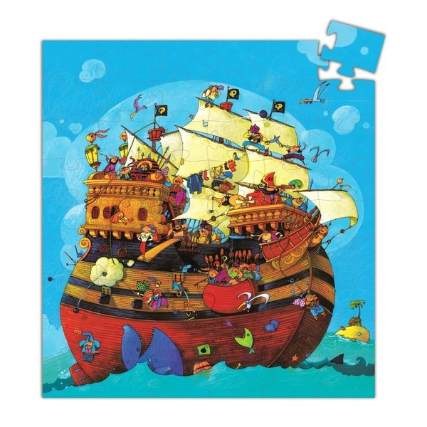 Puzzle Djeco Barco de Barbarroja 54 piezas con Caja Silueta