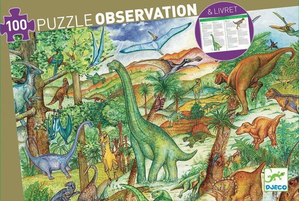 Puzzle Observación 100 piezas Dinosaurios Djeco