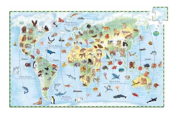 Puzzle Observación 100 piezas Animales del Mundo Djeco