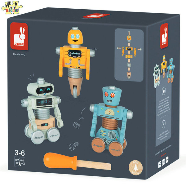 DESCATALOGADO - Construcción Robots Madera Brico Kids Janod