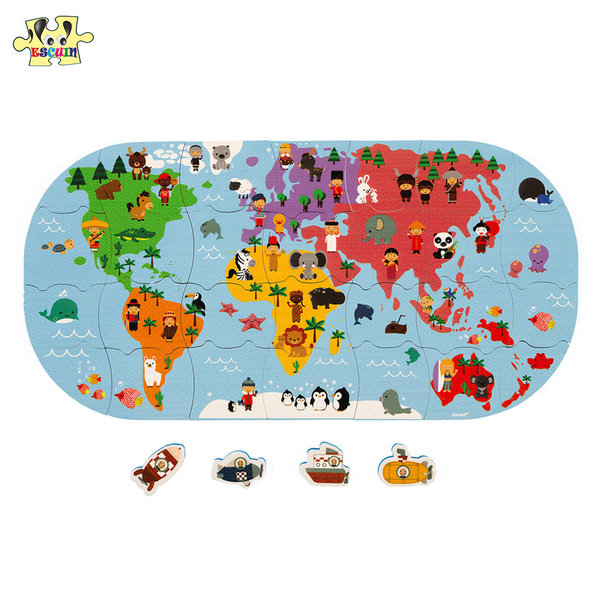 Puzzle de Baño Mapa del Mundo Janod
