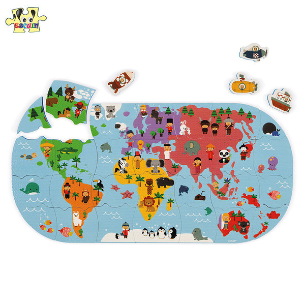 Puzzle de Baño Mapa del Mundo Janod