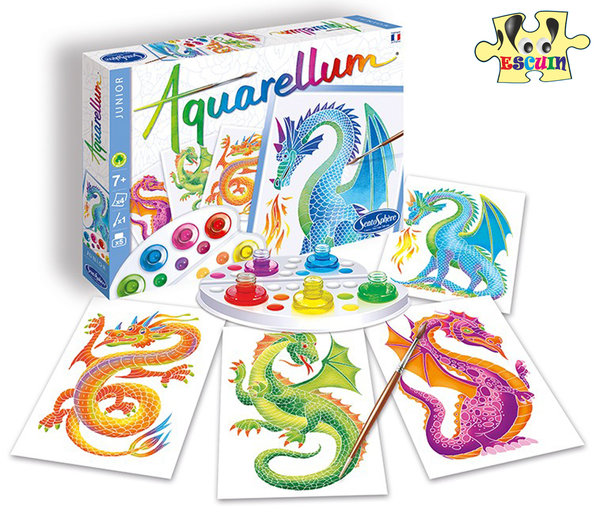 Aquarellum Junior Dragones para pintar Sentosphère