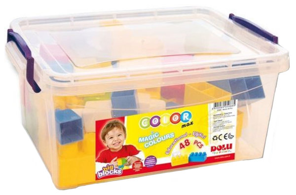 Piezas montaje caja container con 48 bloques plastico