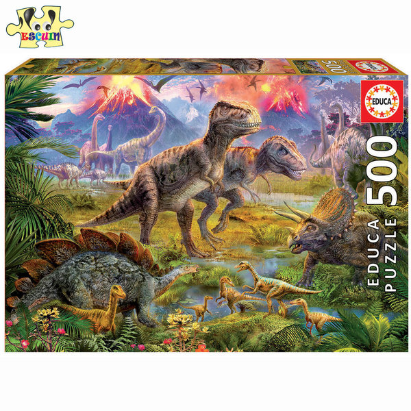 Puzzle 500 Piezas Encuentro de Dinosaurios Educa