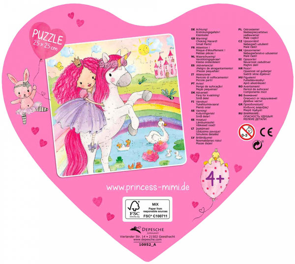 Princess Mimi Puzzle 25 piezas con Caja Corazón