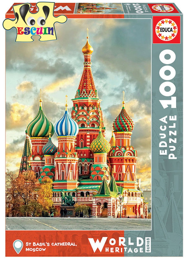 Puzzle 1000 Piezas Catedral de San Basilio, Moscú - Educa