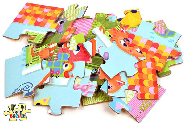 Puzzle Djeco Gato Pachat 24 Piezas con Caja Silueta